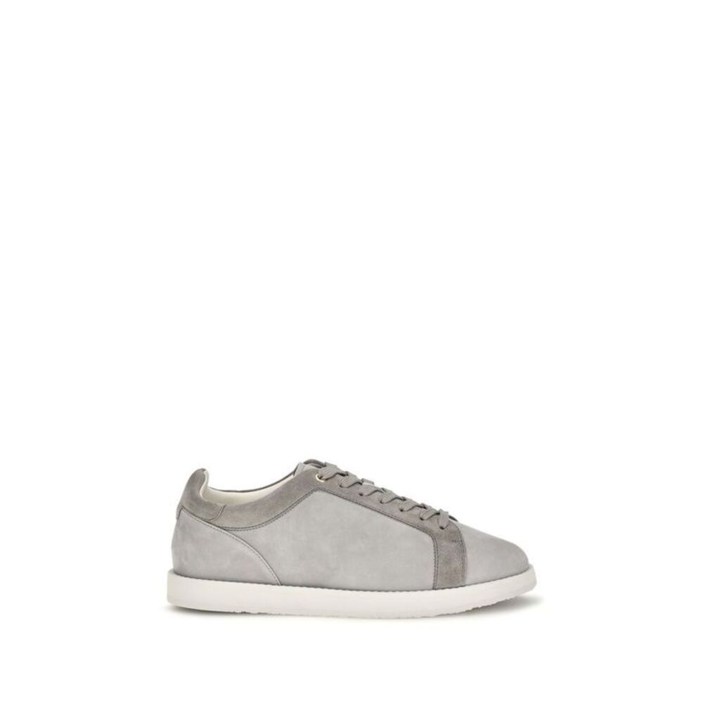 Brunello Cucinelli Gray Suede Leather Low Top Men's Sneakers
